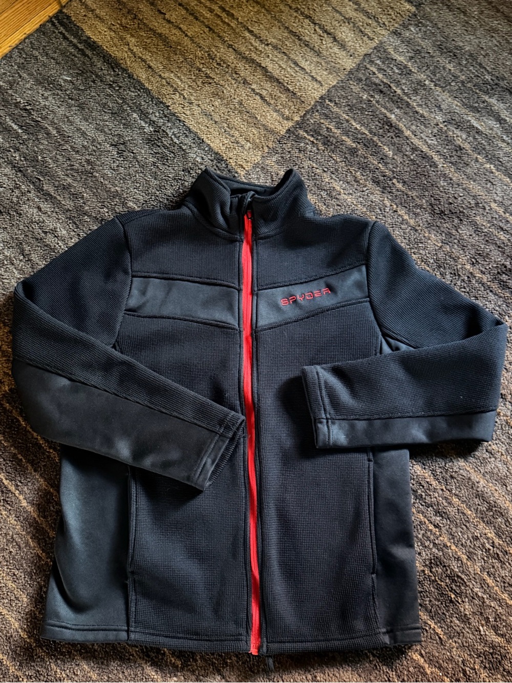 Spyder Black TEEN Fleece Jacket with Red Trim Size 14/16